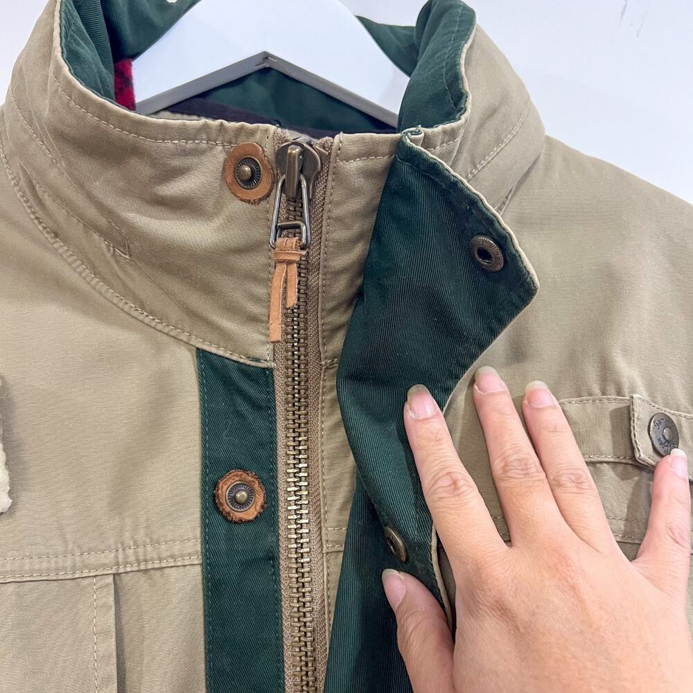 Vintage 90s Tommy Hilfiger Mens Size M Outdoor Hunting Parka Layer Jacket Khaki - Picture 8 of 16